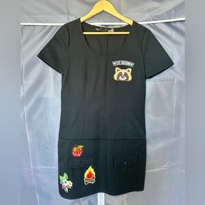 Love Moschino Black Dress with Embroidery Patches, SZ US 6
